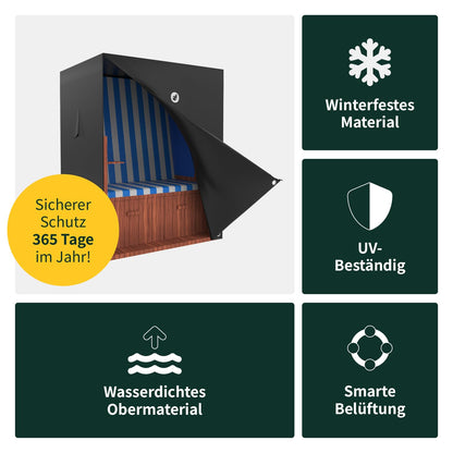VERDOBA Strandkorb Schutzhülle Premium Winterfest – 100x135x160 cm