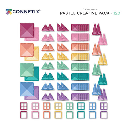 CONNETIX Pastell Kreativpaket Magnetische Fliesen - 120 Stück