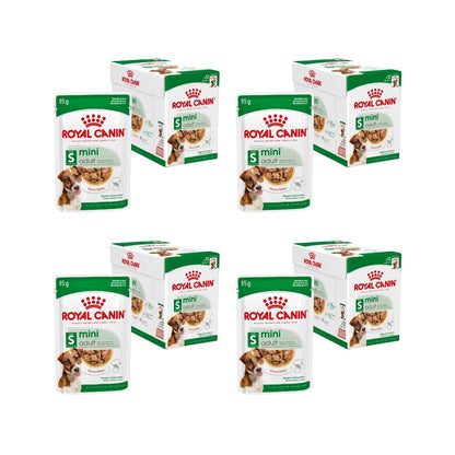 Royal Canin Mini Adult Nassfutter für kleine Hunde, 4 x 12 x 85 g – Feuchtnahrung in Portionsbeuteln