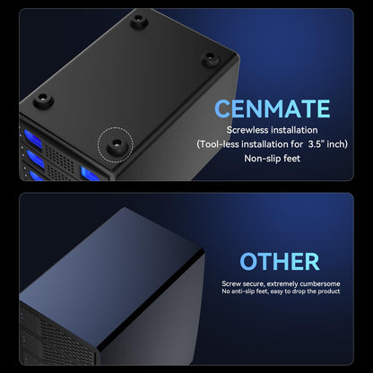 TechPro USB 3.0 Festplattengehäuse - 4-Schacht, 2.5/3.5" SATA