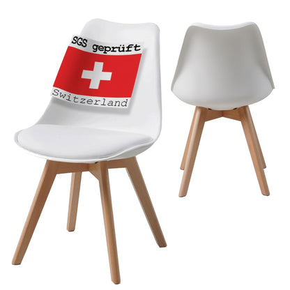 ALBATROS AARHUS Esszimmerstühle Skandinavisch – 4er Set Weiss