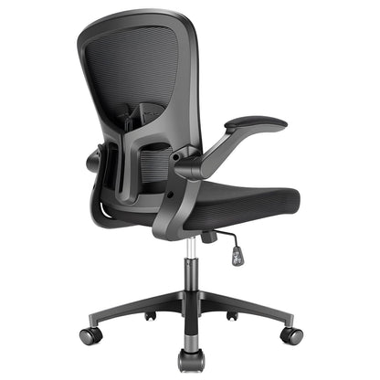 Durrafy Ergonomischer Bürostuhl, schwarz, mit Mesh-Rückenlehne und Lendenwirbelstütze. Unterstützt ergonomisches Sitzen.