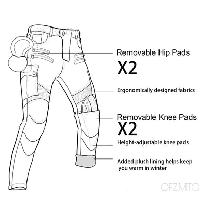 oFzimTo Motorradjeans Herren Stretch-Jeans mit Protektoren