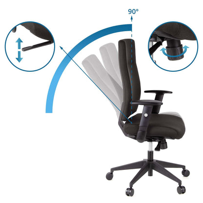 hjh OFFICE PRO-TEC 300 Profi Bürodrehstuhl Stoff Schwarz