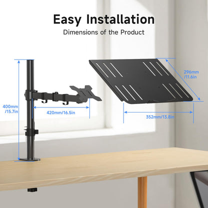 suptek Monitorhalterung mit Laptophalterung MD6421TP004, 13-27 Zoll