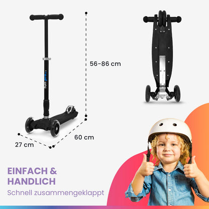 fun pro Two Kinder Tretroller – LED Räder, faltbar, ab 6 Jahre