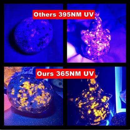 【Upgrade】30W 365nm UV Taschenlampe USB Aufladbar Schwarzlicht Taschenlampe UV Lampe Haustier Urin Detektor für Harzhärtung, Bernstein, Geocaching, Unechte Banknoten, A/C Leck, Heimtierurindetektoren