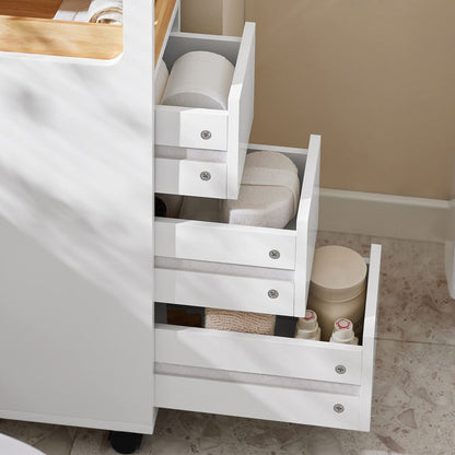 SoBuy BZR54-W Nischenregal Rollwagen für Küche & Bad – Weiss
