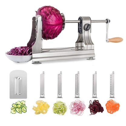 WellToBe CS 668 Spiralschneider mit 6 Klingen für Gemüsenudeln