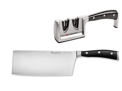 WÜSTHOF Classic Ikon Messersatz – 2-teilig Schwarz. Zwei Messer mit schwarzen Griffen zum präzisen Schneiden von Lebensmitteln.