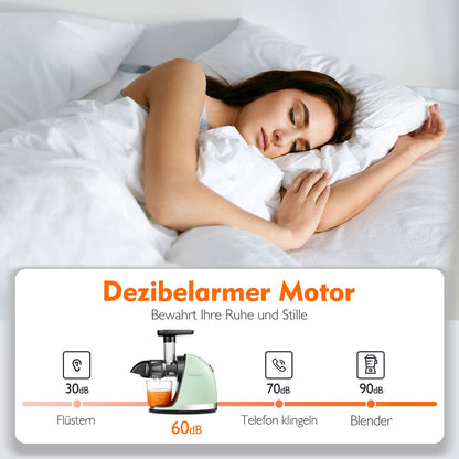 AMZCHEF Entsafter Slow Juicer Gemüse Obst mit Rückwärtsfunktion - Grün