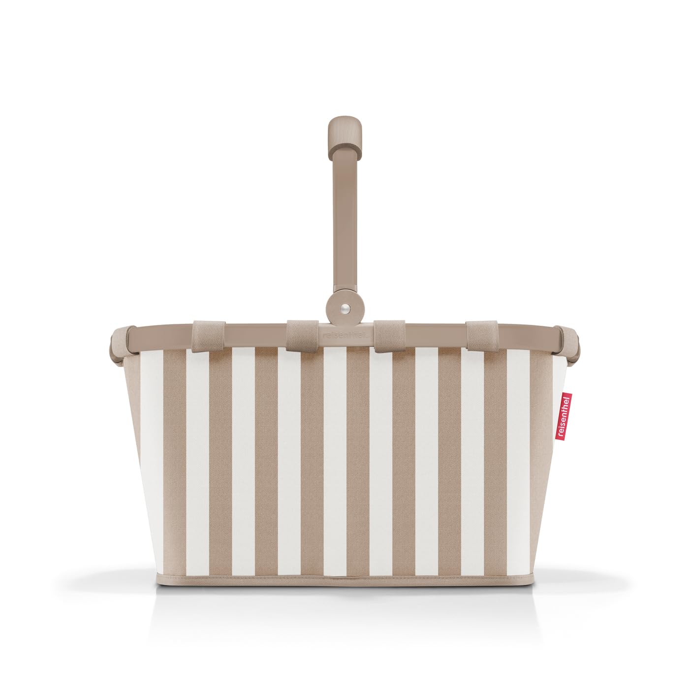 reisenthel carrybag summerstripes coffee Einkaufskorb 22 l, gestreiftes Design mit Aluminiumrahmen und Tragegriff