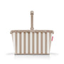 reisenthel carrybag summerstripes coffee Einkaufskorb 22 l, gestreiftes Design mit Aluminiumrahmen und Tragegriff