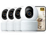 Anona Pano 4K UHD Indoor-Überwachungskamera 4er-Pack mit Wi-Fi 6, Dome-Kamera mit Schwenkfunktion