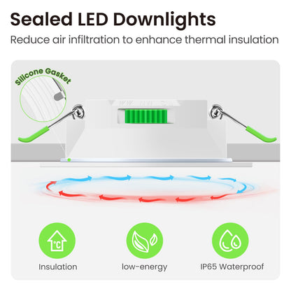 ALUSSO LED Einbaustrahler 230V 7W dimmbar IP65, rund Nickel, 6er Set