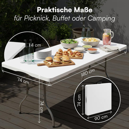 STEELSØN Zennar Klapptisch 180 x 74 cm weiss für 8 Personen