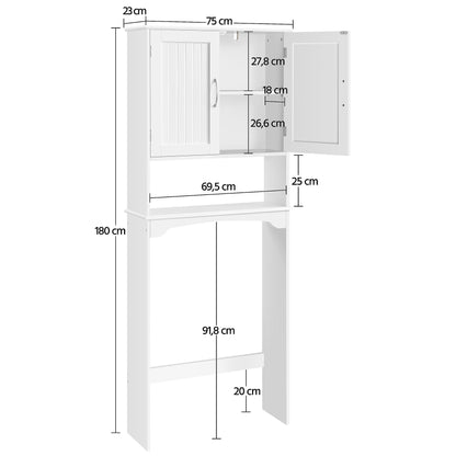 Yaheetech Hochschrank Überbau Waschmaschine WC - 180 cm