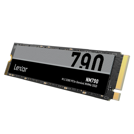 Lexar NM790 Interne SSD 2TB – PCIe Gen4x4 NVMe M.2 2280, schwarze Platine für schnelle Datenspeicherung in PCs.