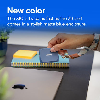 Crucial X10 Externe SSD Festplatte – 1TB Blau matt – High-Speed