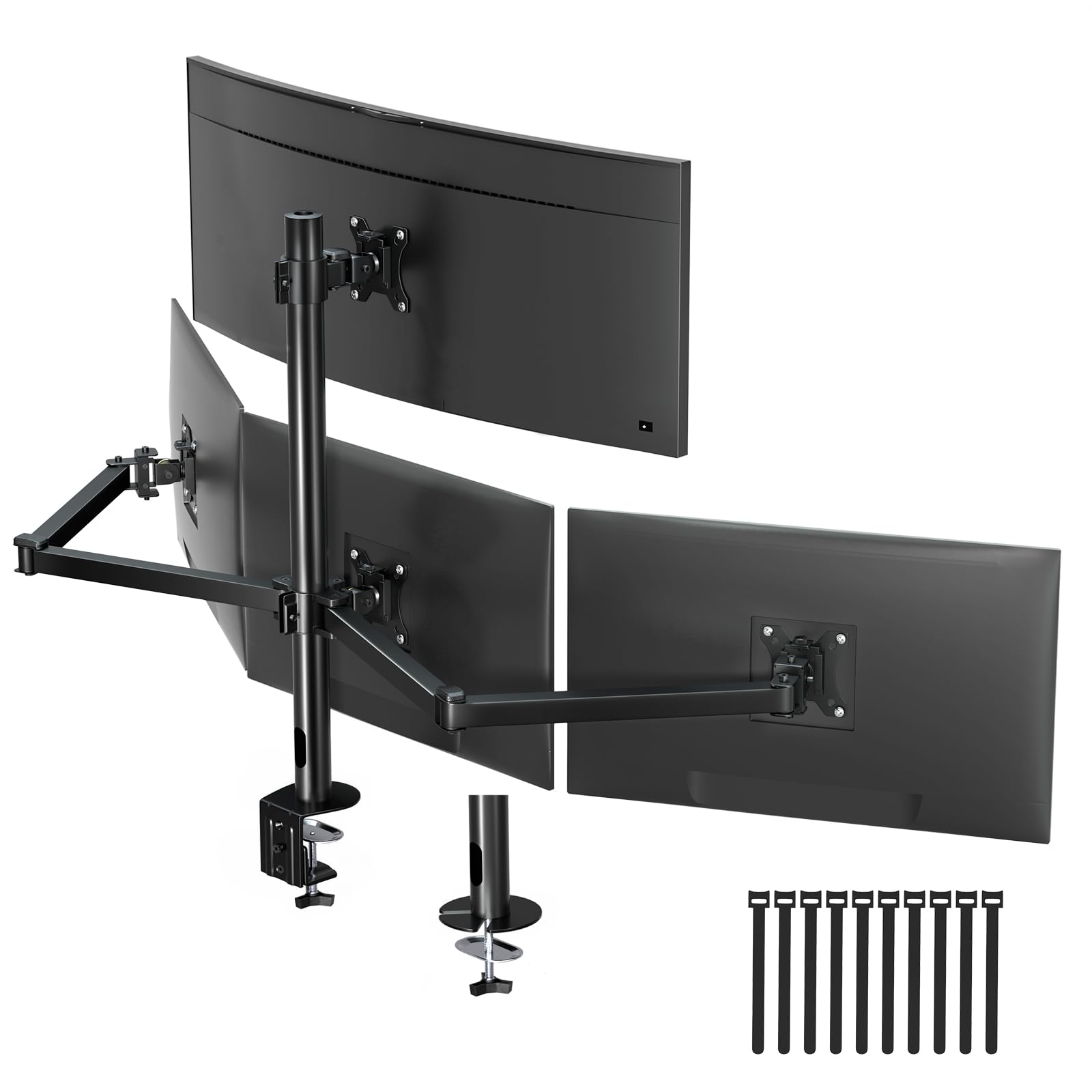 Monitor Halterung 4 Monitore 17-32" Tischhalterung - Schwarz. Schwarze Tischhalterung zur ergonomischen Fixierung von vier Bildschirmen (17-32").