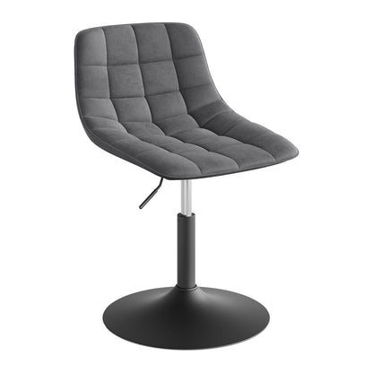 WOLTU Schminkhocker BH300dgr-1, höhenverstellbar, Samt, Dunkelgrau, mattschwarzer Metallsockel