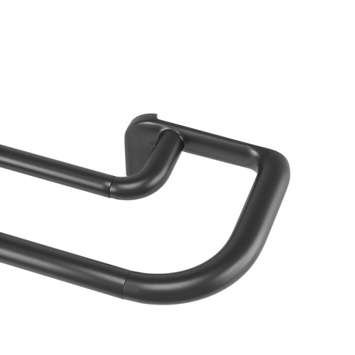 Umbra Twilight Doppel Gardinenstange - 168-365cm Schwarz. Doppelte schwarze Metallstange zum Aufhängen von Vorhängen.