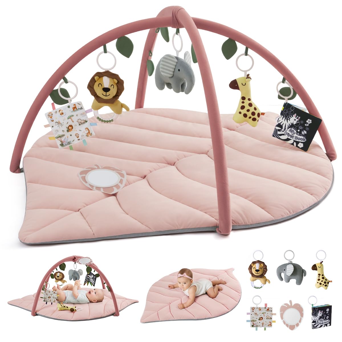 Blissful Diary Spielbogen mit Krabbeldecke, 135 × 94 cm, Kristallrosa