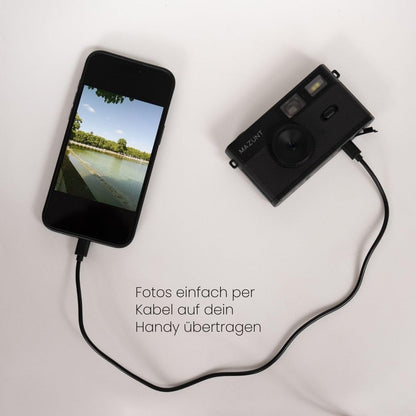 MAZUNT Retro Digitalkamera MAZ25, 12 MP, bildschirmfrei, schwarz