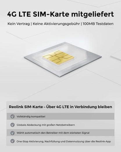 Reolink Go Plus 4G LTE Aussen-Überwachungskamera 2K 4MP mit Akku