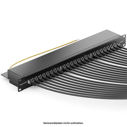 deleyCON CAT 6a Patchpanel 24 Port Desktop 19 Zoll Schwarz