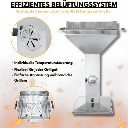 ACTIVA Holzkohlegrill Erfurt mit höhenverstellbarem Grillrost