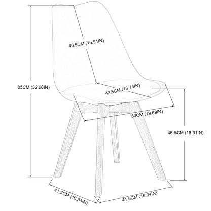 EGGREE Esszimmerstuhl Set – 4er, gepolstert weiss, Buche Beine