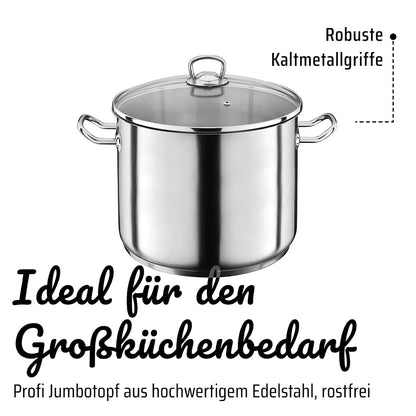 GSW Profi-Jumbotopf Kochtopf – Edelstahl 28cm 15L Silber
