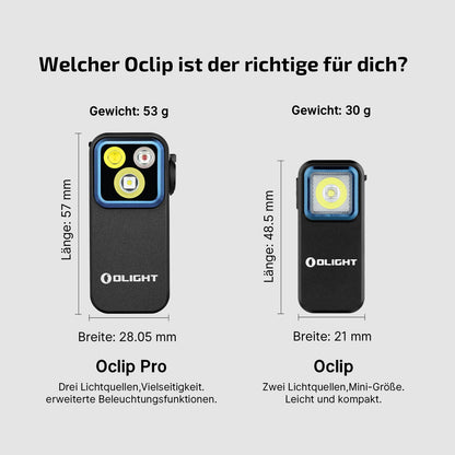 OLIGHT Oclip Pro Mini LED Taschenlampe mit Clip, 500 Lumen