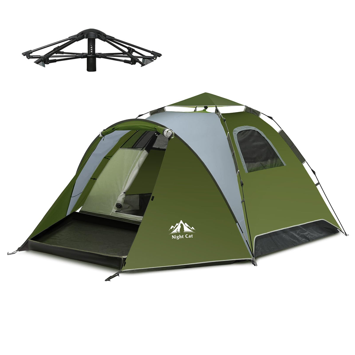 Night Cat Pop Up Zelt ZP-33 wasserdicht für 3-4 Personen, doppellagig mit Regenverdeck