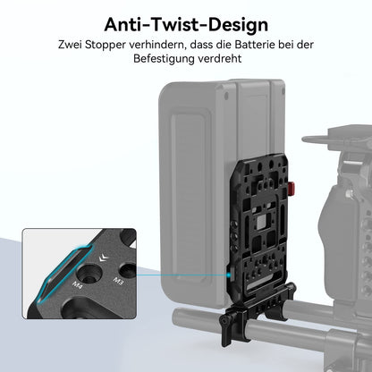 SMALLRIG V Mount Batterieplatte 3016 mit Dual 15mm Rod Clamp