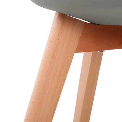 EGGREE Set 4 Buchenholz Skandi Retro Küchenstühle - Grau