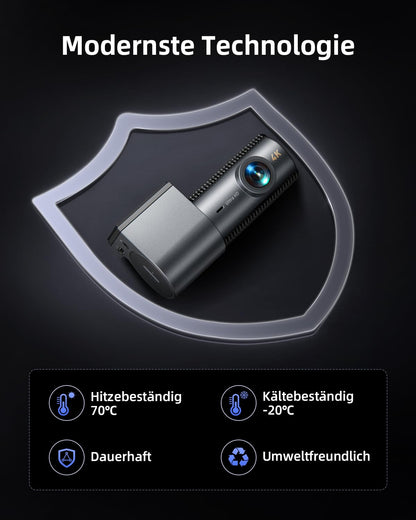 Cievie D100 Dashcam Auto, 4K + 1080P vorne/hinten, WLAN, Nachtsicht