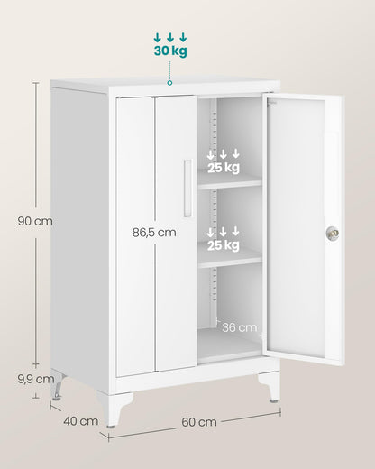 SONGMICS Aktenschrank OMC012W01 - Mattweiss, abschliessbar