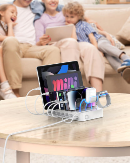 SooPii USB Ladestation CS60, 60W 6-Port mit PD 20W Schnellladung
