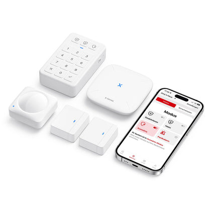 X-Sense AS05 WLAN-Alarmanlage Set mit Tür- und Fenstersensoren, Basisstation und Keypad