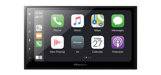Pioneer SPH-DA250DAB-AN Digitalradio CarPlay Android Auto, schwarzes Touchscreen-Autoradio für KFZ-Infotainment.