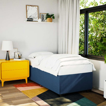 vidaXL Polsterbett Einzelbett - Stoff Blau 90x190cm