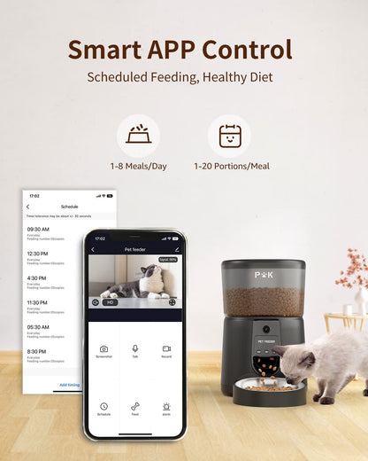 PUPPY KITTY Automatischer Futterspender Katze - WiFi Kamera 1080P