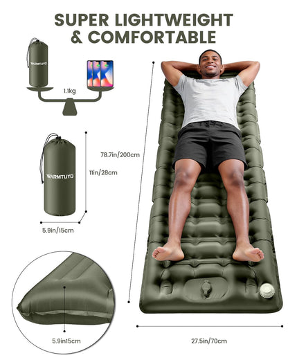WARMTUYO Isomatte Camping mit elektrischer Pumpe, 12 cm, ultraleicht