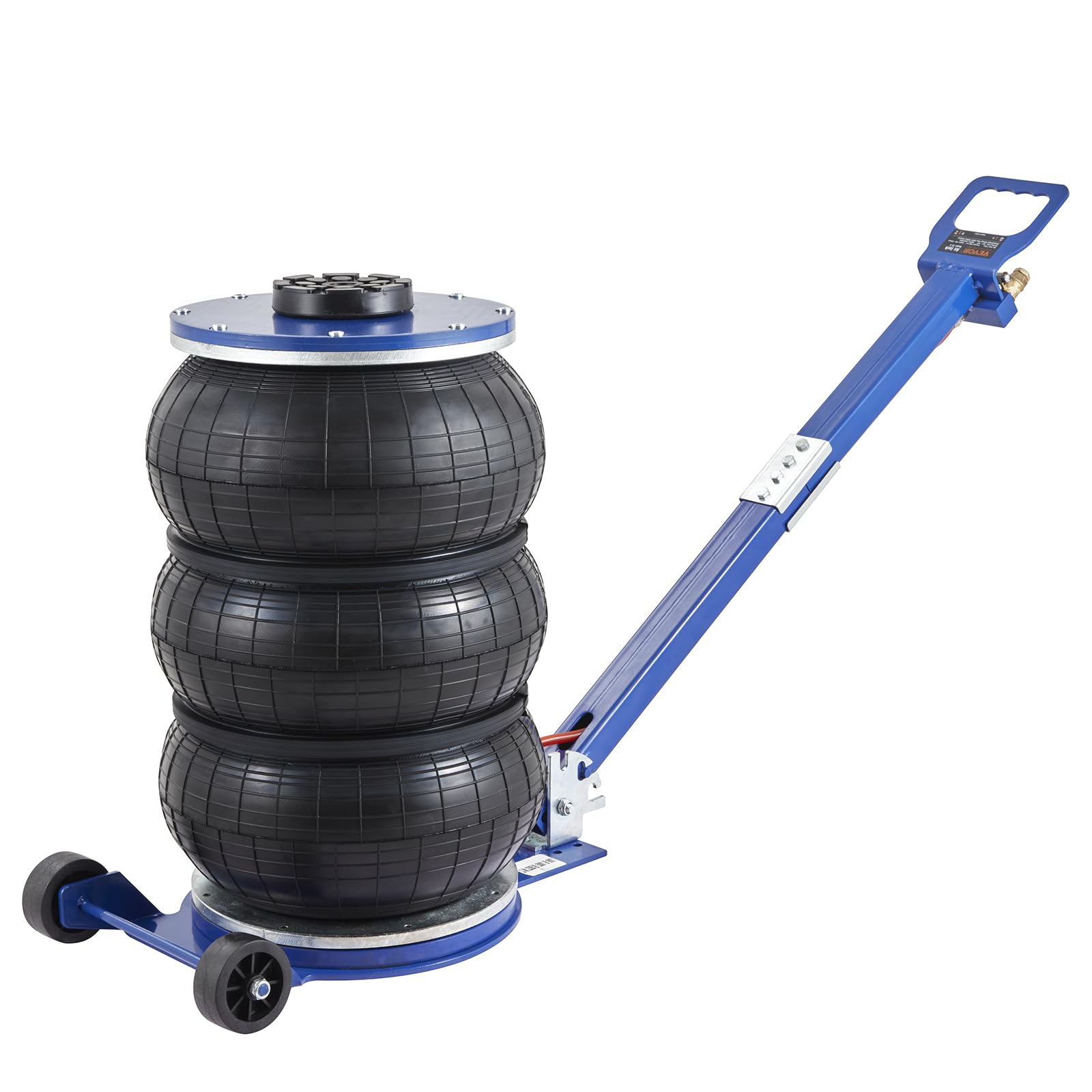 VEVOR Airbag-Wagenheber pneumatisch 5 t Hubhöhe 140–470 mm, blau, mit langem Griff und zwei Rollen