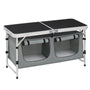 WOLTU Campingtisch faltbar, höhenverstellbar, Alu, schwarz-grau mit MDF-Tischplatte und Stauraum-Tasche