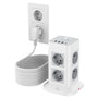 TESSAN Steckdosenturm 8-fach, USB-C, Überspannungsschutz, 10 m Kabel, Turmform in Grau