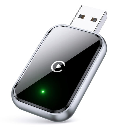 AIZEO Wireless CarPlay Adapter SYY03 für iPhone, Schwarz – Mini-Adapter mit USB-A- und USB-C-Kabel