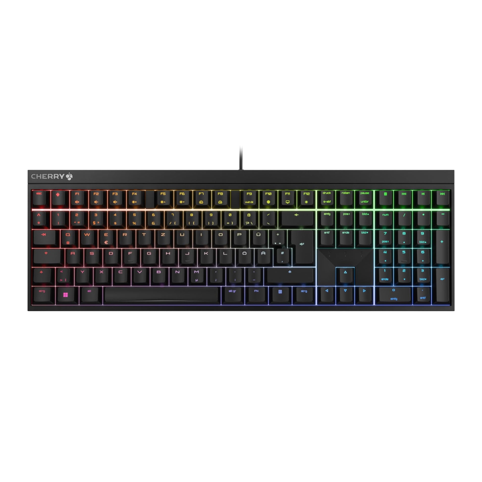 CHERRY MX 2.0S Mechanische Gaming-Tastatur Schwarz, QWERTZ-Layout. Ermöglicht präzise Eingaben für Gamer.